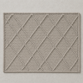 Diamond Mat in stone grey: a hand-woven cotton bath mat with a close knotted diamond weave