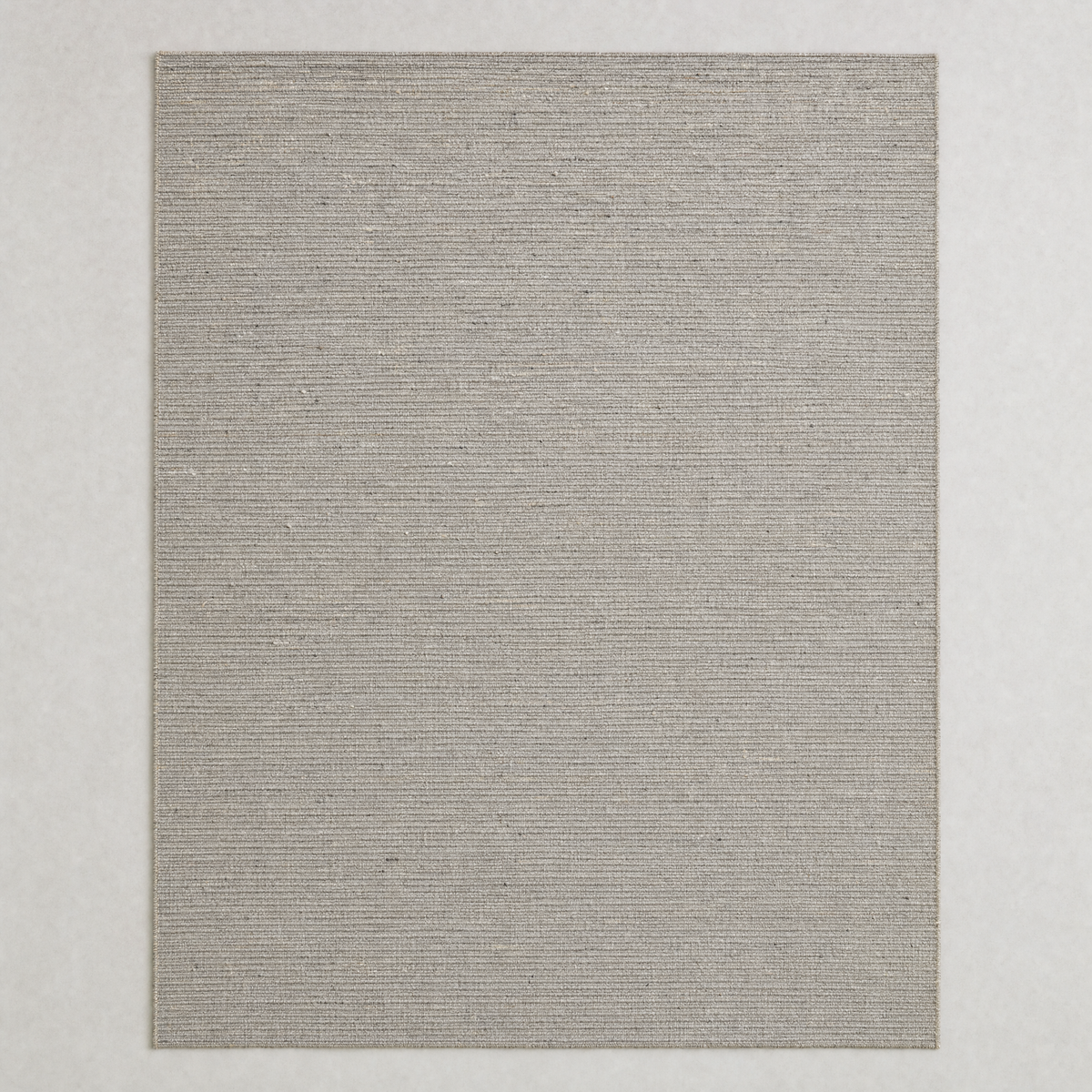 Flatweave Rug in stone grey: a large flat-woven cotton rug with a fine horizontal rib