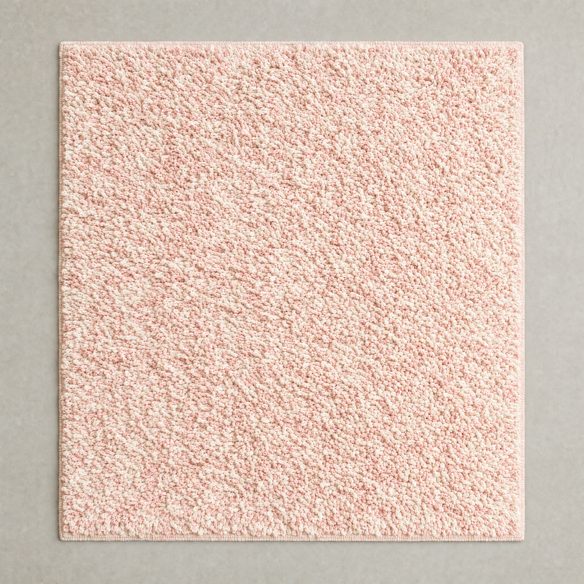 Shaggy Mat in pink and cream: a deep uncut cotton loop pile in mingled tones