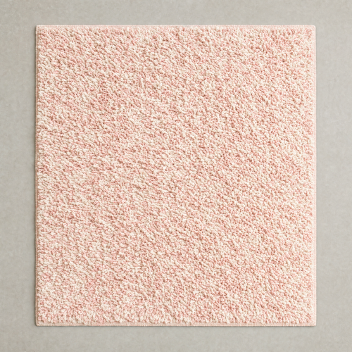 Shaggy Mat in pink and cream: a deep uncut cotton loop pile in mingled tones
